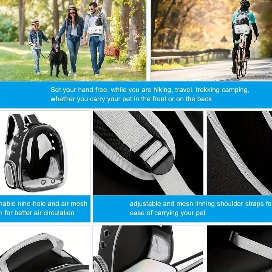 Space Capsule Cat Backpack - Transparent Pet Carrier with Ventilation