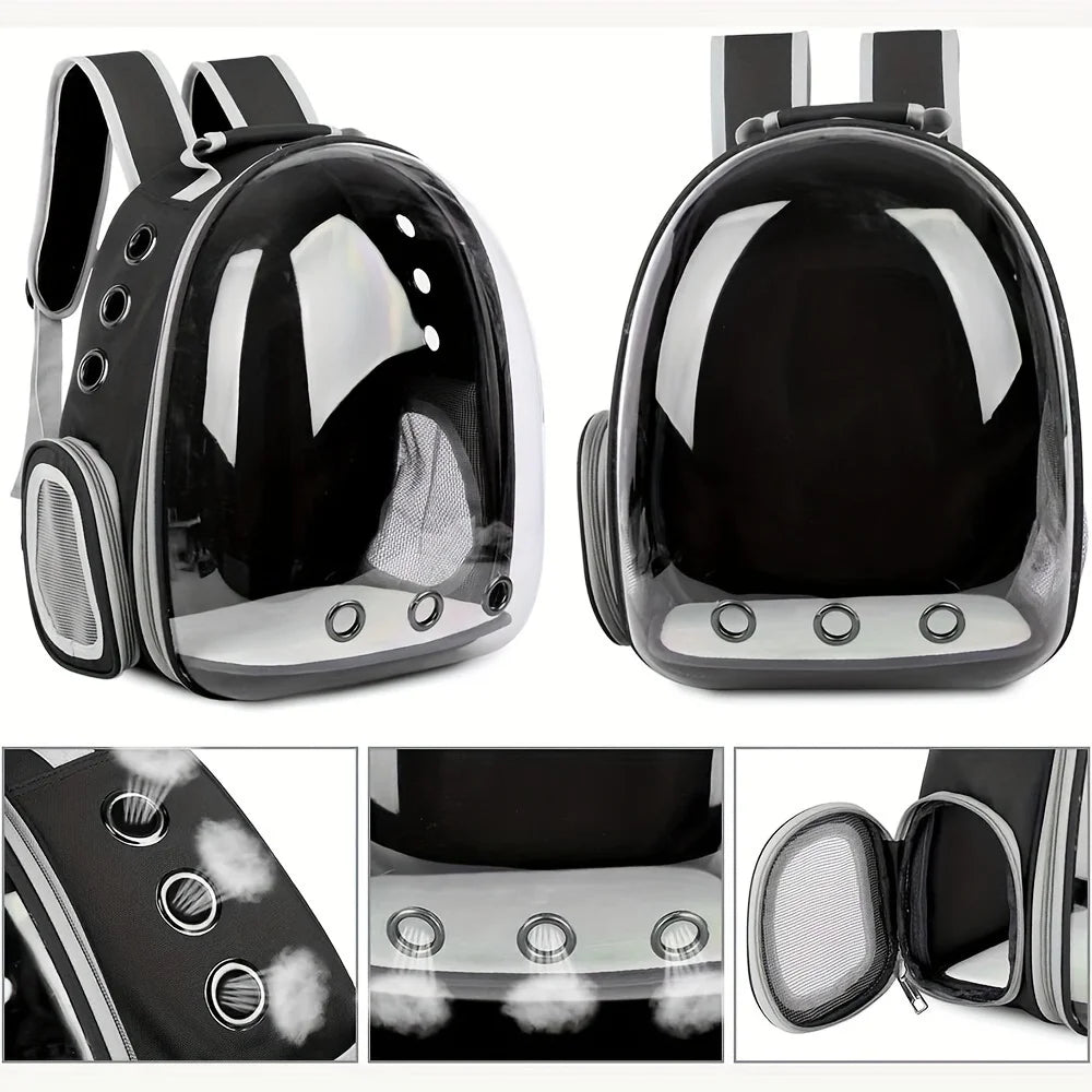 Space Capsule Cat Backpack - Transparent Pet Carrier with Ventilation