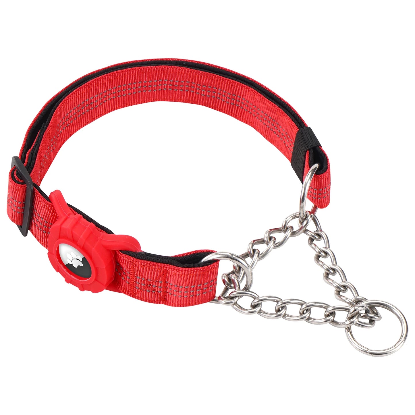 Collier réfléchissant pour chien avec support AirTag et boucle à dégagement rapide