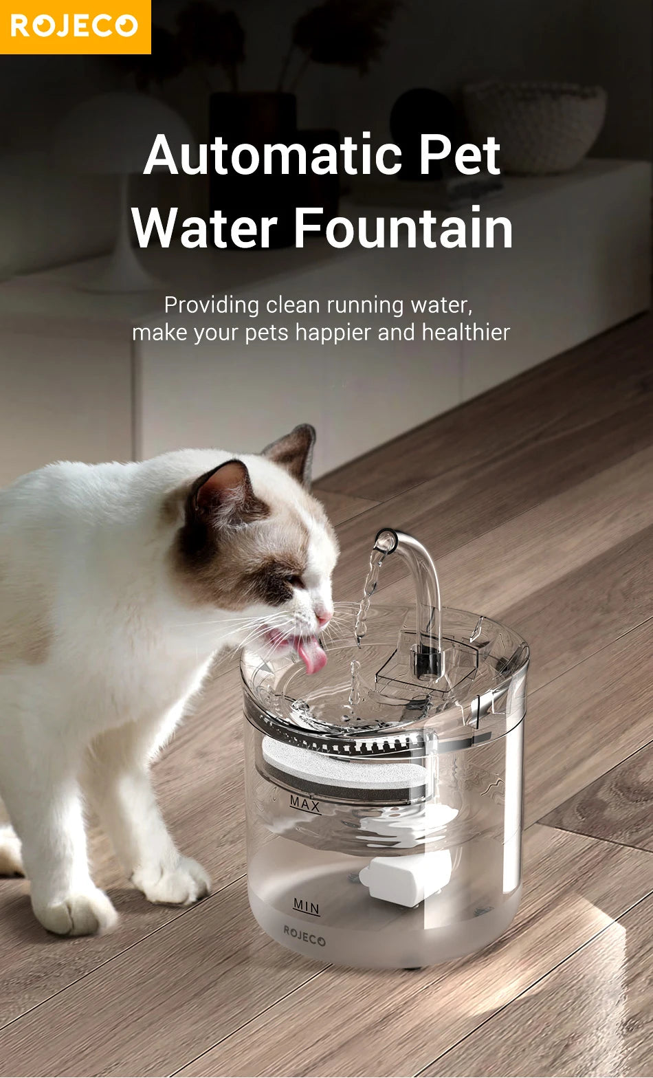 Automatic Cat Water Fountain - Smart Sensor Pet Drinking Dispenser with Accessories