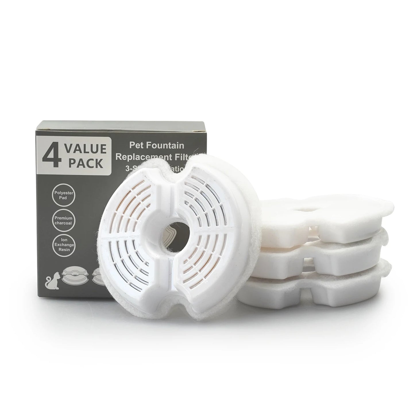 Replacement Filters for 2L Cat Water Fountain with Triple Filtration System