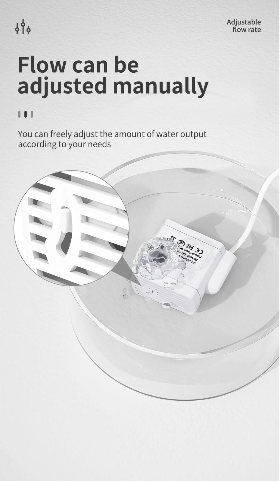 Pet Water Fountain Replacement Pump - Universal Auto Dispenser Motor