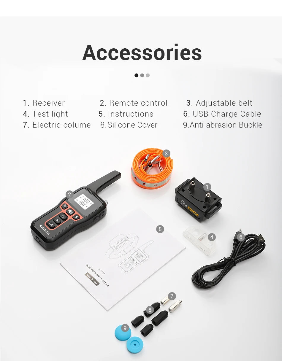 Remote Dog Training Collar - 1000m Range Rechargeable Bark Control System