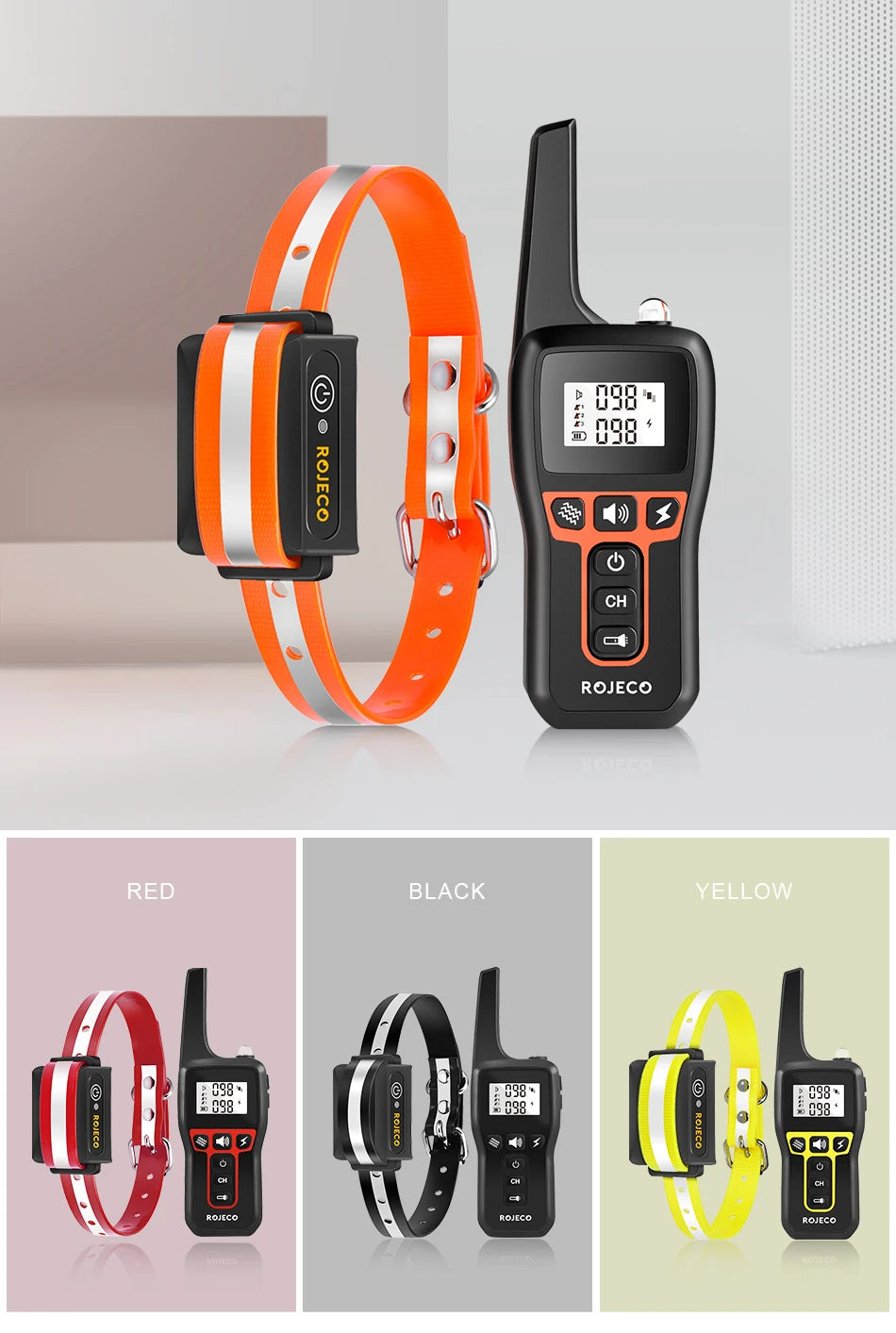 Remote Dog Training Collar - 1000m Range Rechargeable Bark Control System
