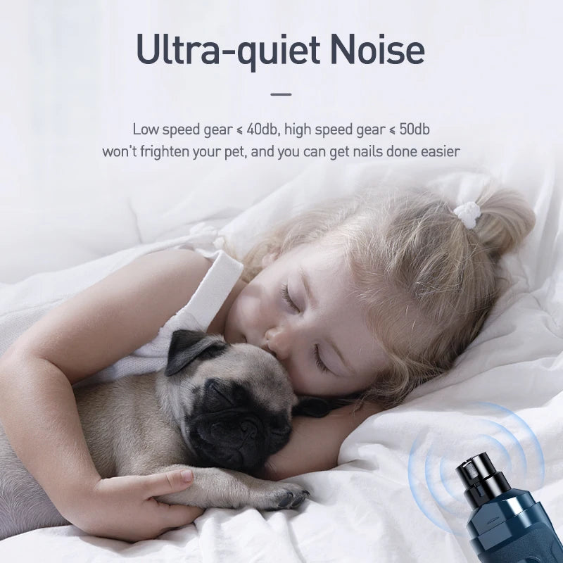 Electric Pet Nail Grinder - Rechargeable Nail Clipper for Dogs and Cats