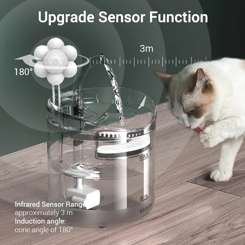 Automatic Cat Water Fountain - Smart Sensor Pet Drinking Dispenser with Accessories