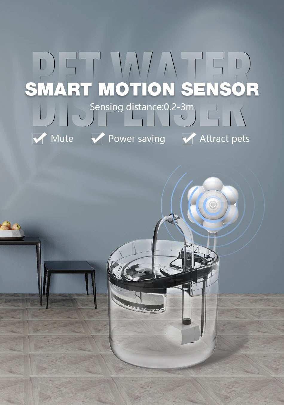 Smart Motion Sensor for Automatic Cat Water Fountain - Infrared USB Detector