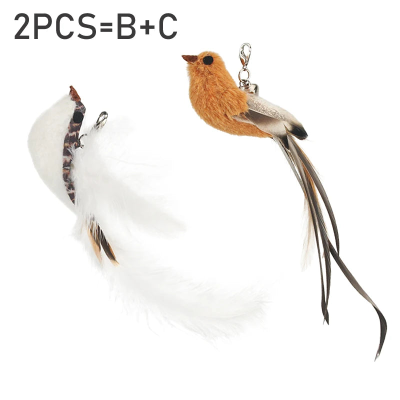 Feather Bird Cat Teaser Toy Set (2 Pack)