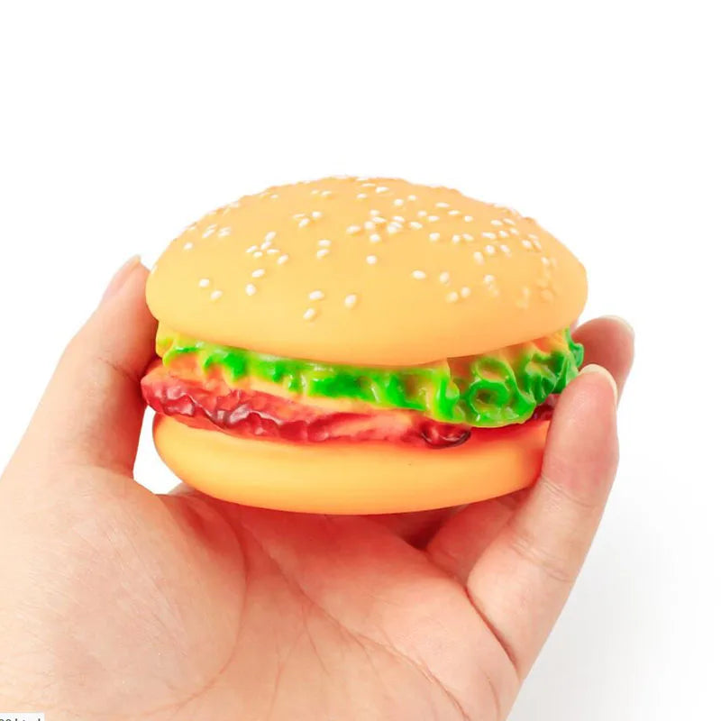 Hamburger Squeaky Dog Toy