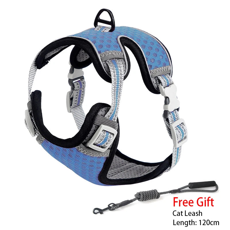 Reflective Mesh Harness Vest for Cats & Small Dogs