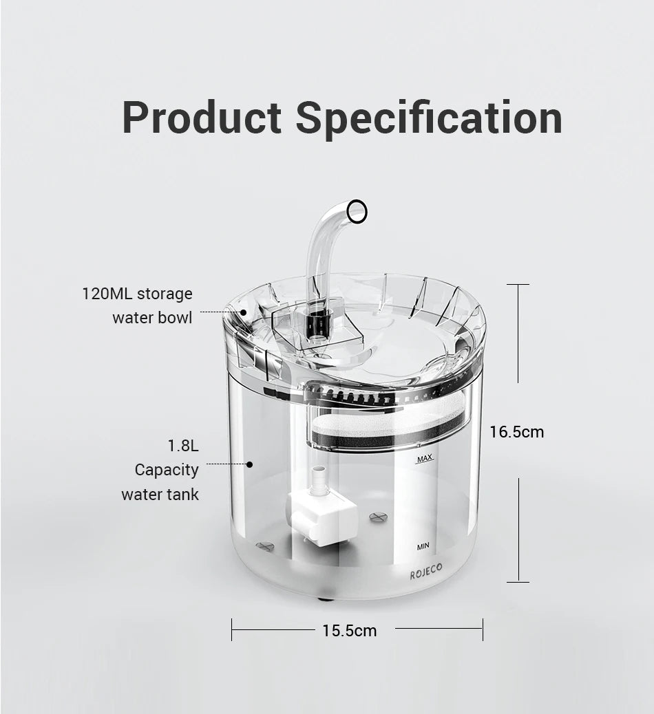 Automatic Cat Water Fountain - Smart Sensor Pet Drinking Dispenser with Accessories