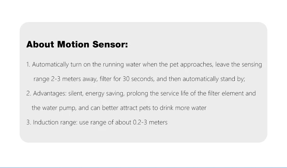 Smart Motion Sensor for Automatic Cat Water Fountain - Infrared USB Detector