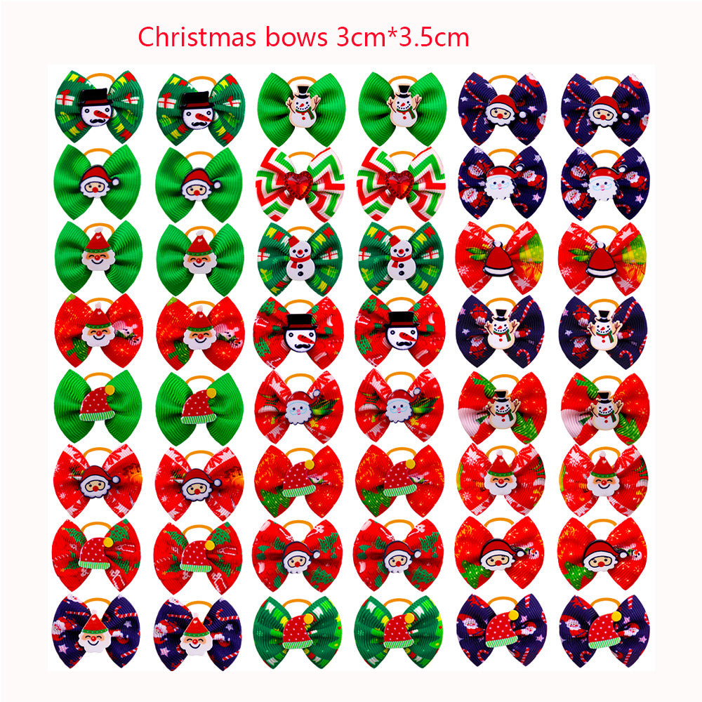 Dog Bow Ties - Festive Pet Hair Accessories for Small Dogs and Cats (20 Pack)