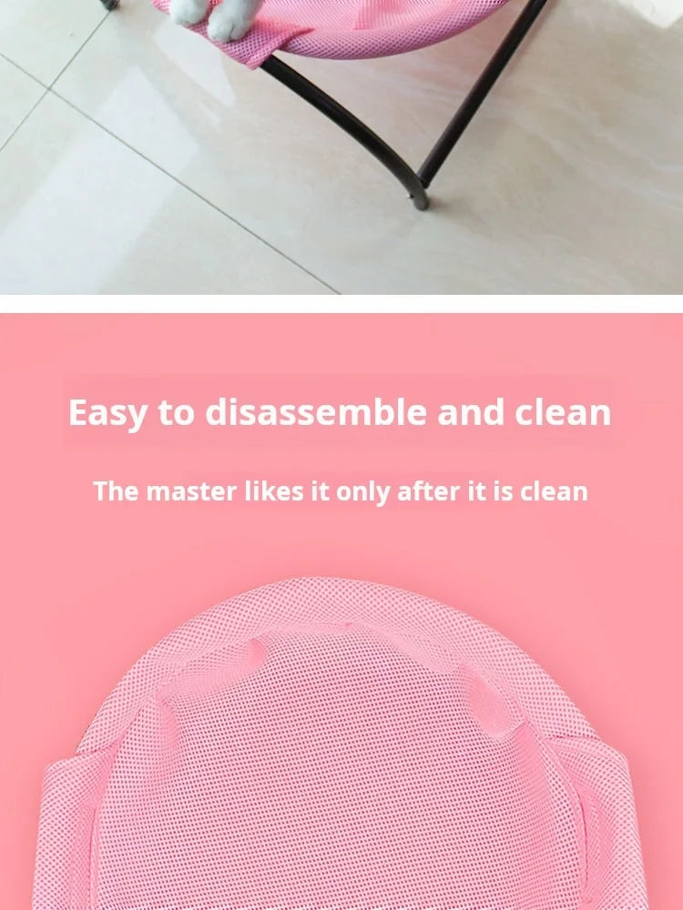 Elevated Pet Hammock Bed - Free-Standing Metal Frame with Breathable Fabric