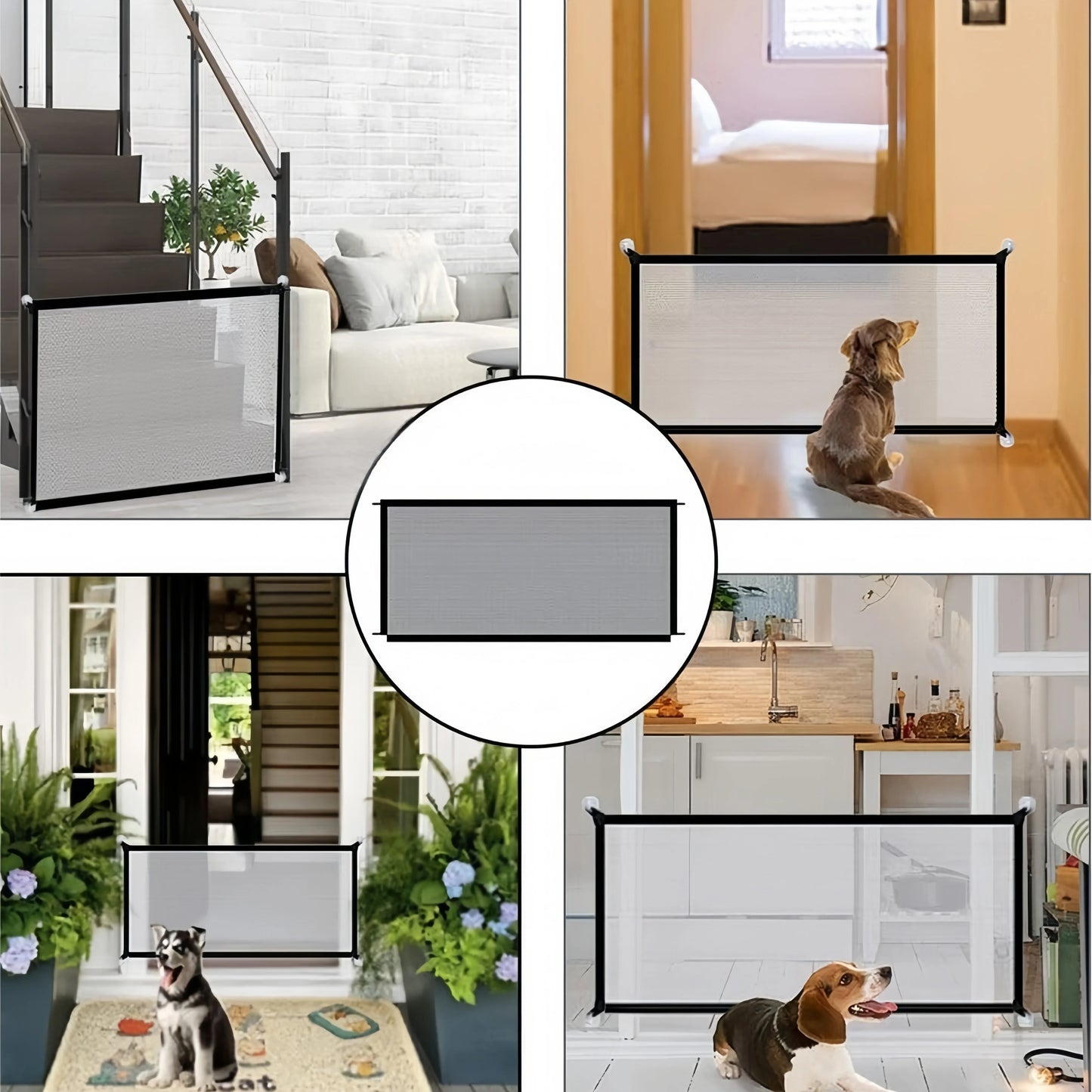 Portable Pet Dog Fence - Folding Safety Barrier with No-Drill Installation
