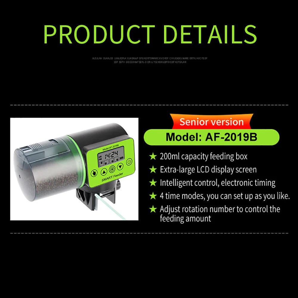 Automatic Fish Feeder - Digital Timer for Aquarium & Turtle Tank