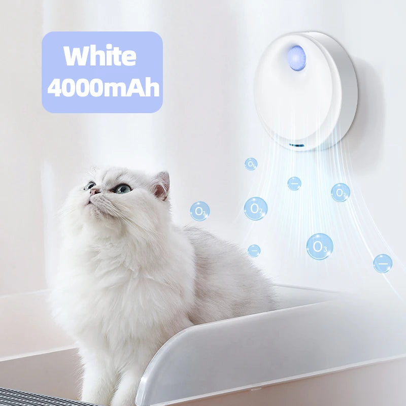 4000mAh Smart Cat Litter Box Odor Purifier with Automatic Deodorizing