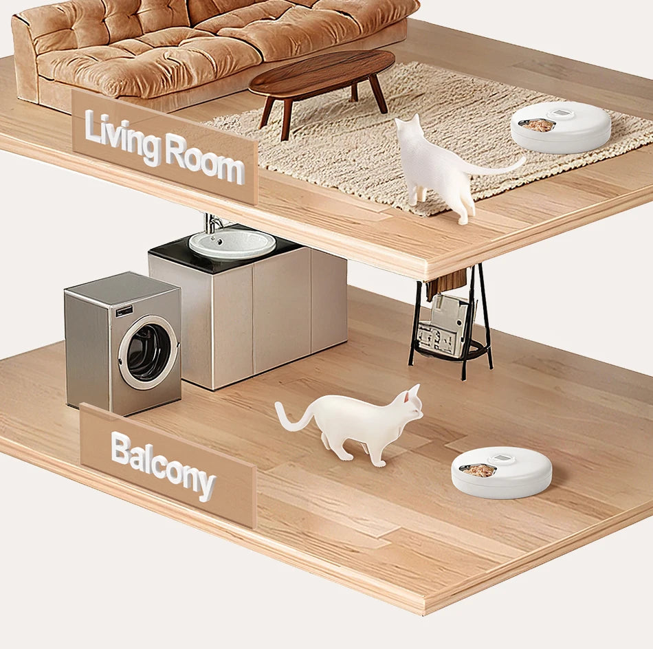 Wireless Automatic Pet Feeder with 6-Meal Capacity and Smart LED Touch Control