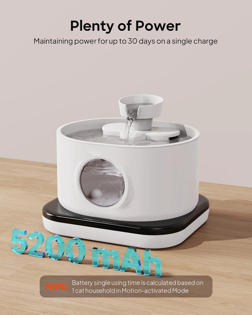 Wireless Pet Water Fountain with Filtration - 2.8L Silent Rechargeable Dispenser