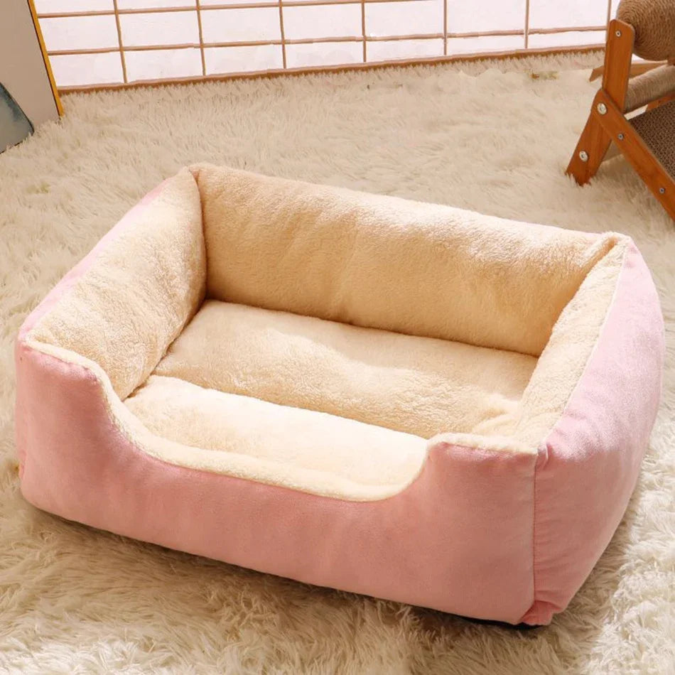 Cozy Pet Bed for Cats and Dogs - Soft Cushion Basket
