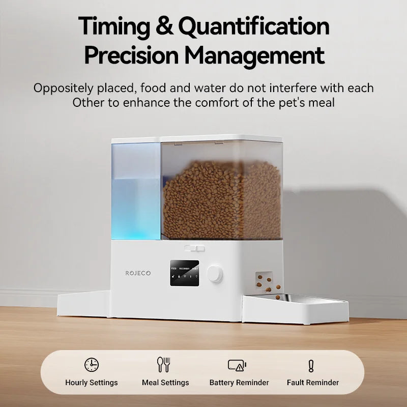 8.5L Automatic Pet Feeder with Water Fountain - WiFi Remote Control Smart Dispenser