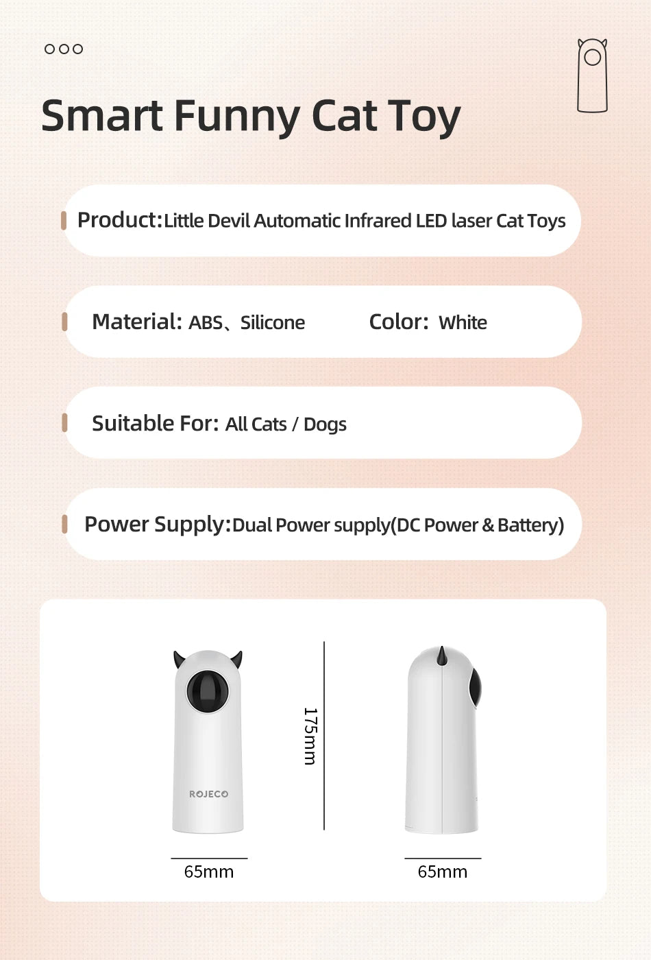 Interactive Smart Cat Toy with LED Laser and Handheld Control