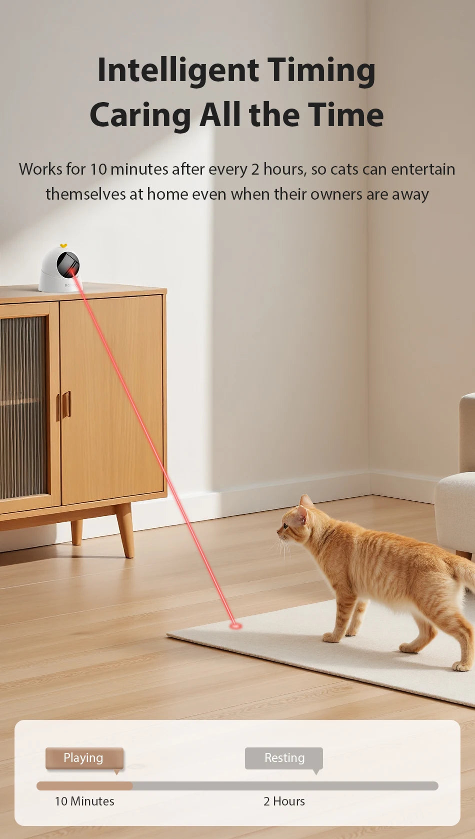 Interactive Smart Cat Laser Toy with Adjustable Modes for Indoor Play