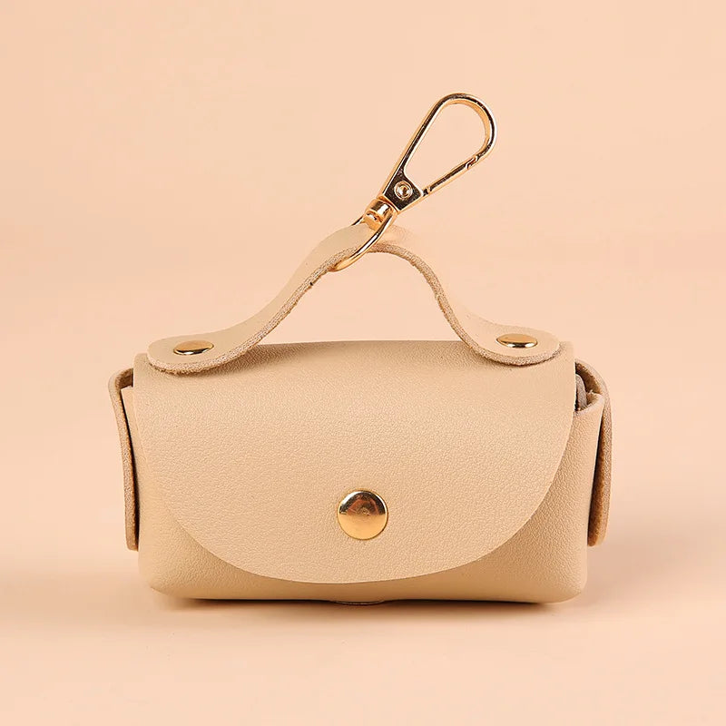 Distributeur de sacs à déjections en cuir avec clip pour les promenades de chien