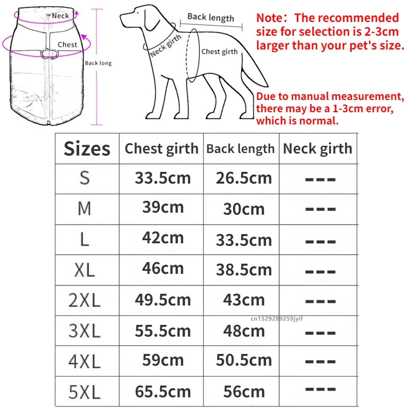 Waterproof Winter Dog Coat - Padded Vest Jacket for All Sizes