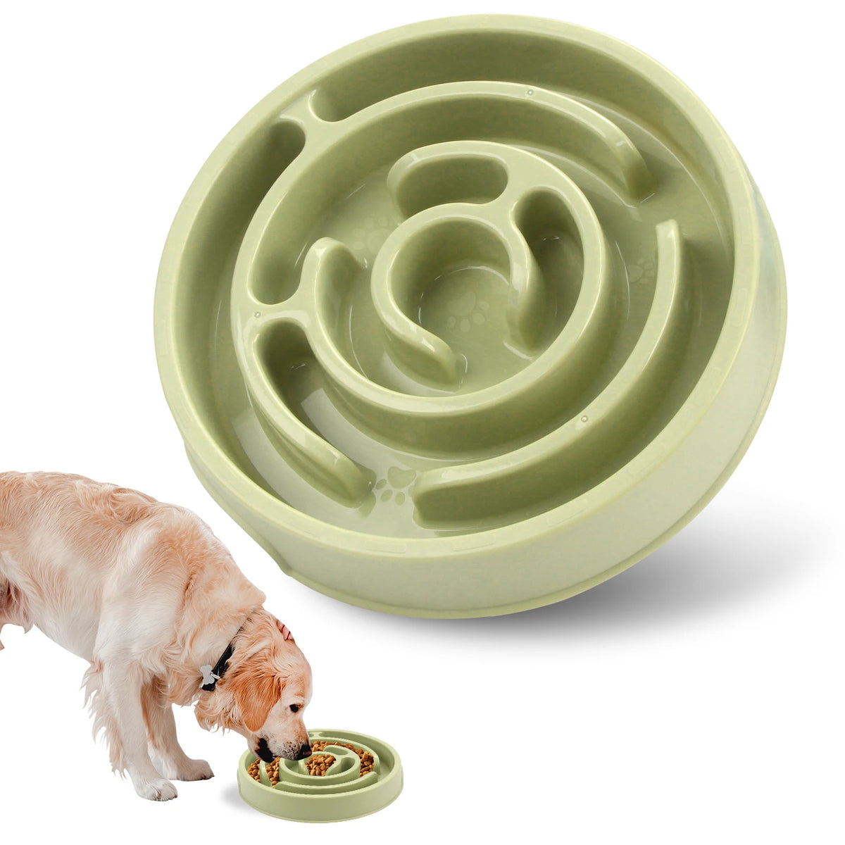 Dog Slow Feeder Bowl with Anti-Slip Pads