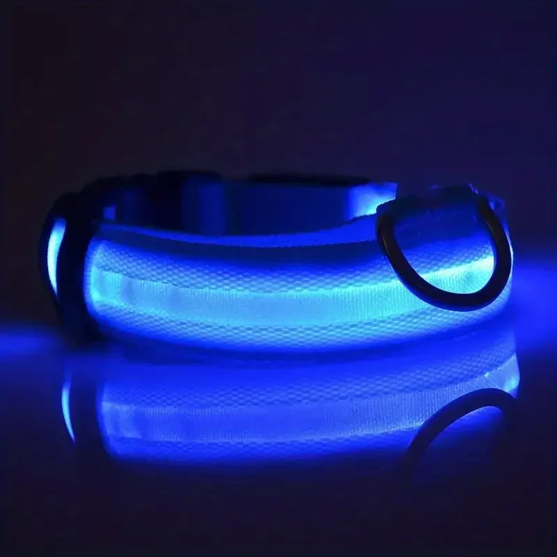 LED Dog Collar - Rechargeable Safety Light for Night Walking