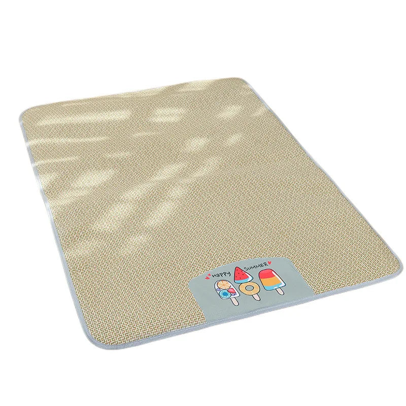 Summer Cooling Mat - Oversized Breathable Bamboo Rattan Pet Mat