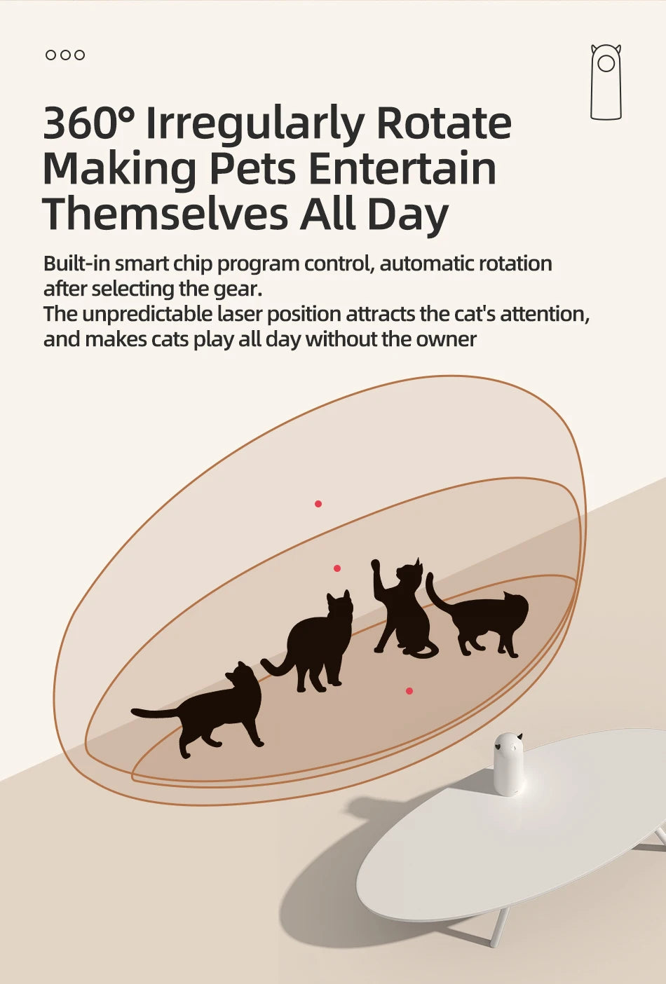 Interactive Smart Cat Toy with LED Laser and Handheld Control