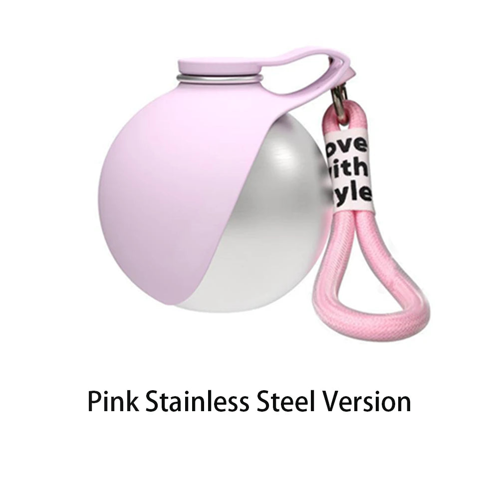 2-in-1 Stainless Steel Dog Water Bottle with Foldable Bowl