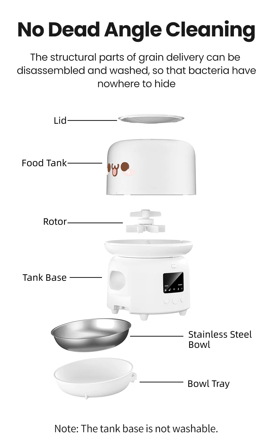 3L Smart WiFi Automatic Pet Feeder with Button Control and Remote Feeding