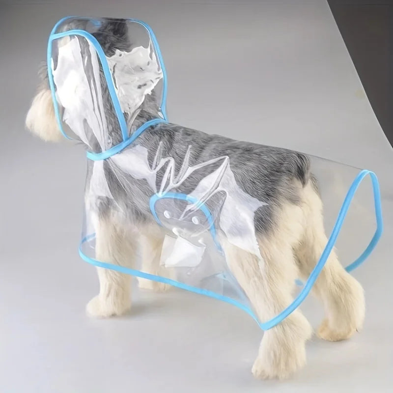 Clear Transparent Pet Raincoat with Hood - Waterproof Poncho for Small Dogs & Cats
