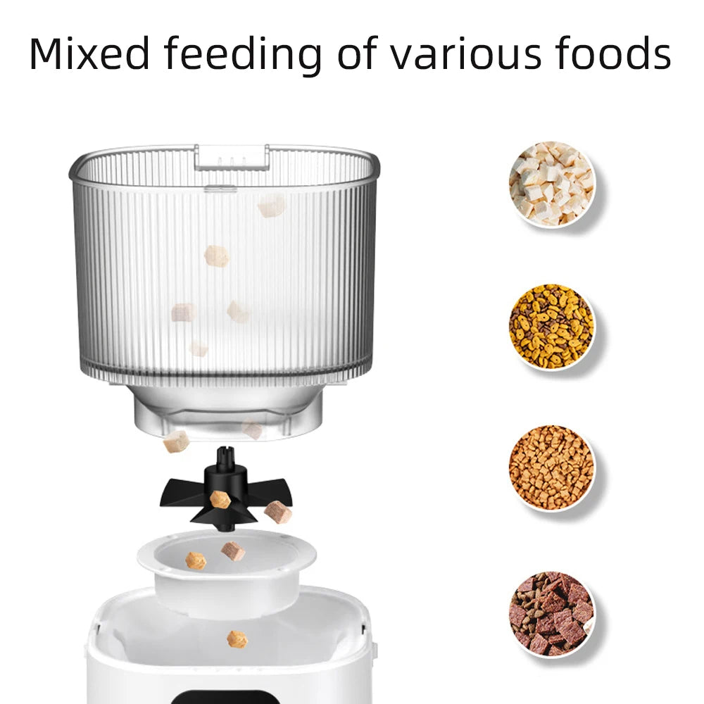 Smart Pet Feeder with WiFi Camera - Automatic Food Dispenser with Voice & Timer