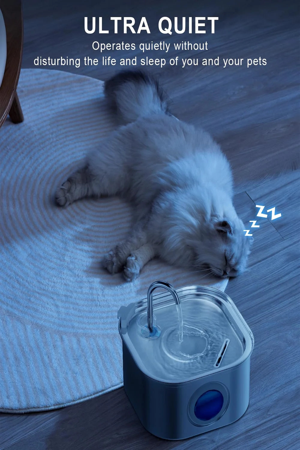 Smart Pet Water Fountain 3.2L - Stainless Steel with Visual Window