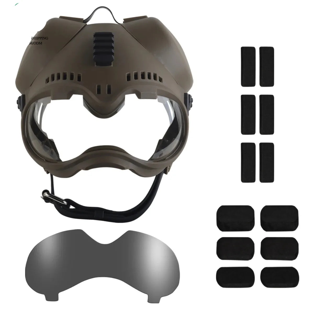 Tactical Dog Helmet with Removable Ear Guards — Adjustable Head Protection for Working Dogs & Large Breeds