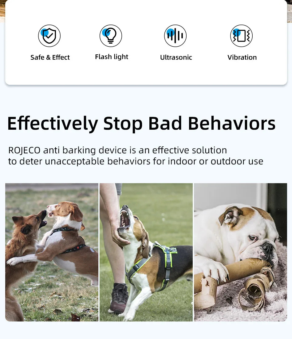 Ultrasonic Dog Training Device with Anti-Barking Technology and LED Flashlight