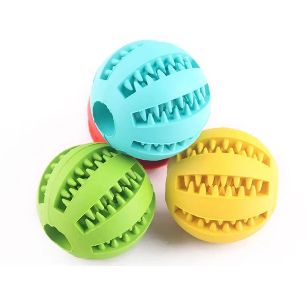 Interactive Rubber Ball Dog Toy - Natural Rubber Treat Dispensing Ball