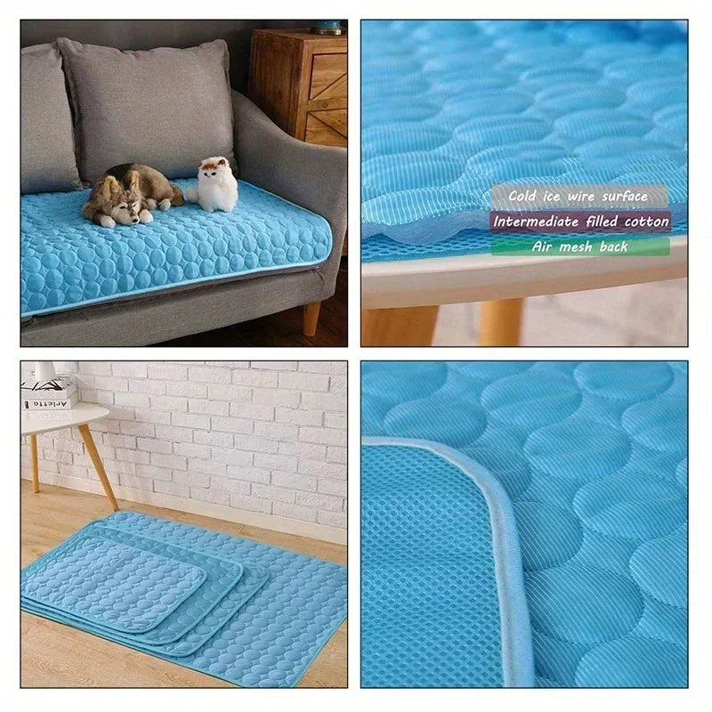 Pet Cooling Mat Summer Cat and Dog Sofa Mat Soft Ice Silk Cold Feeling Nest Mat Summer Dog Cooling Mat Pet Products Dog Beds