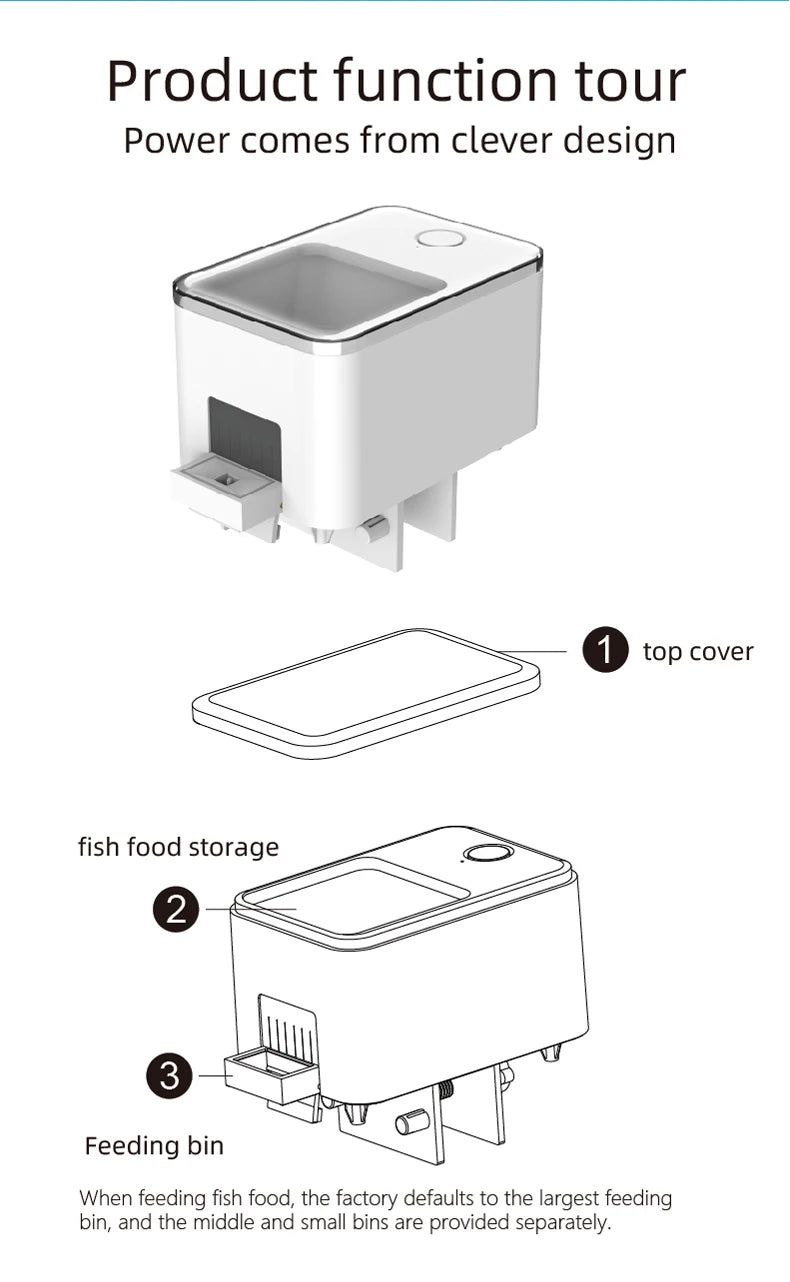 Smart WiFi Automatic Fish and Turtle Feeder - Multiple Capacity Options