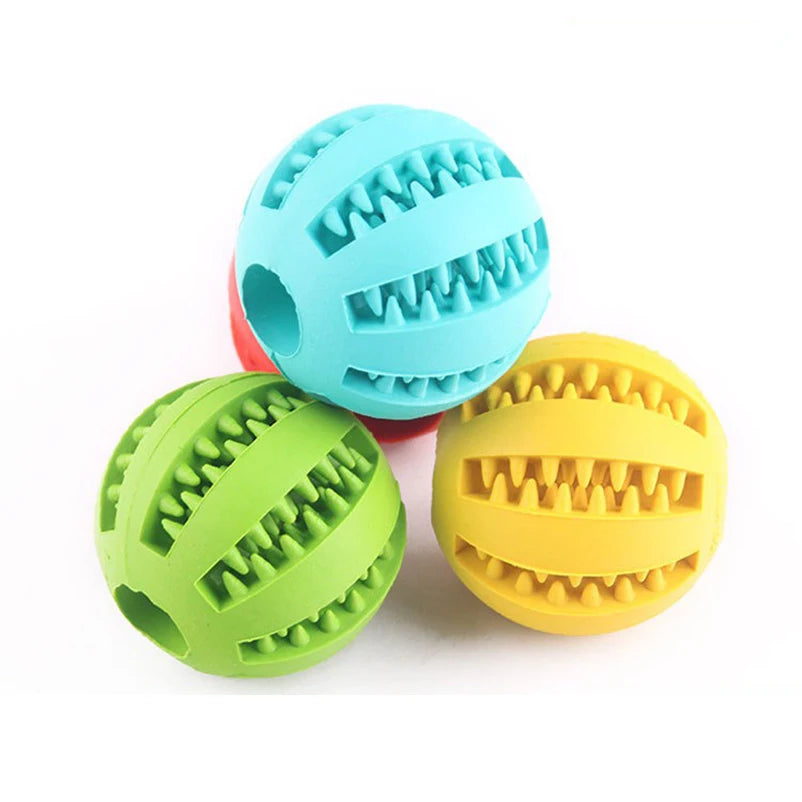 Interactive Rubber Ball Dog Toy - Natural Rubber Treat Dispensing Ball