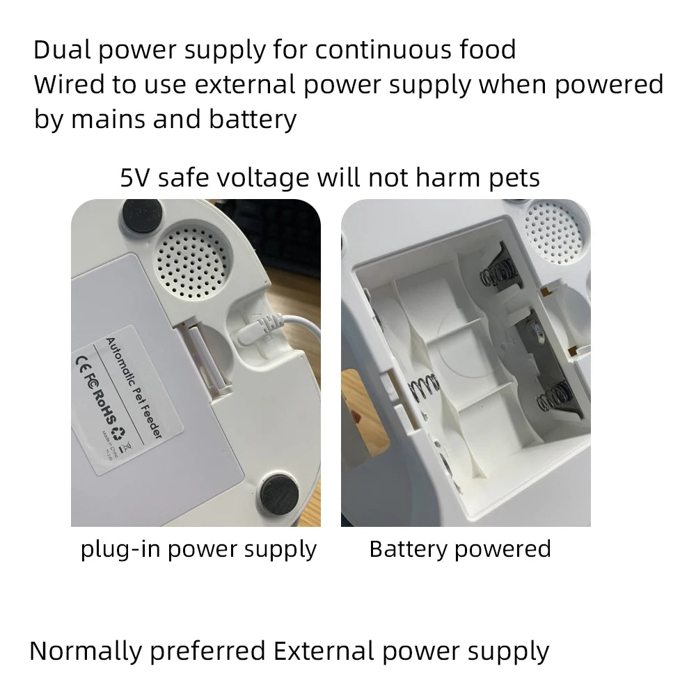 Smart Pet Feeder with WiFi Camera - Automatic Food Dispenser with Voice & Timer