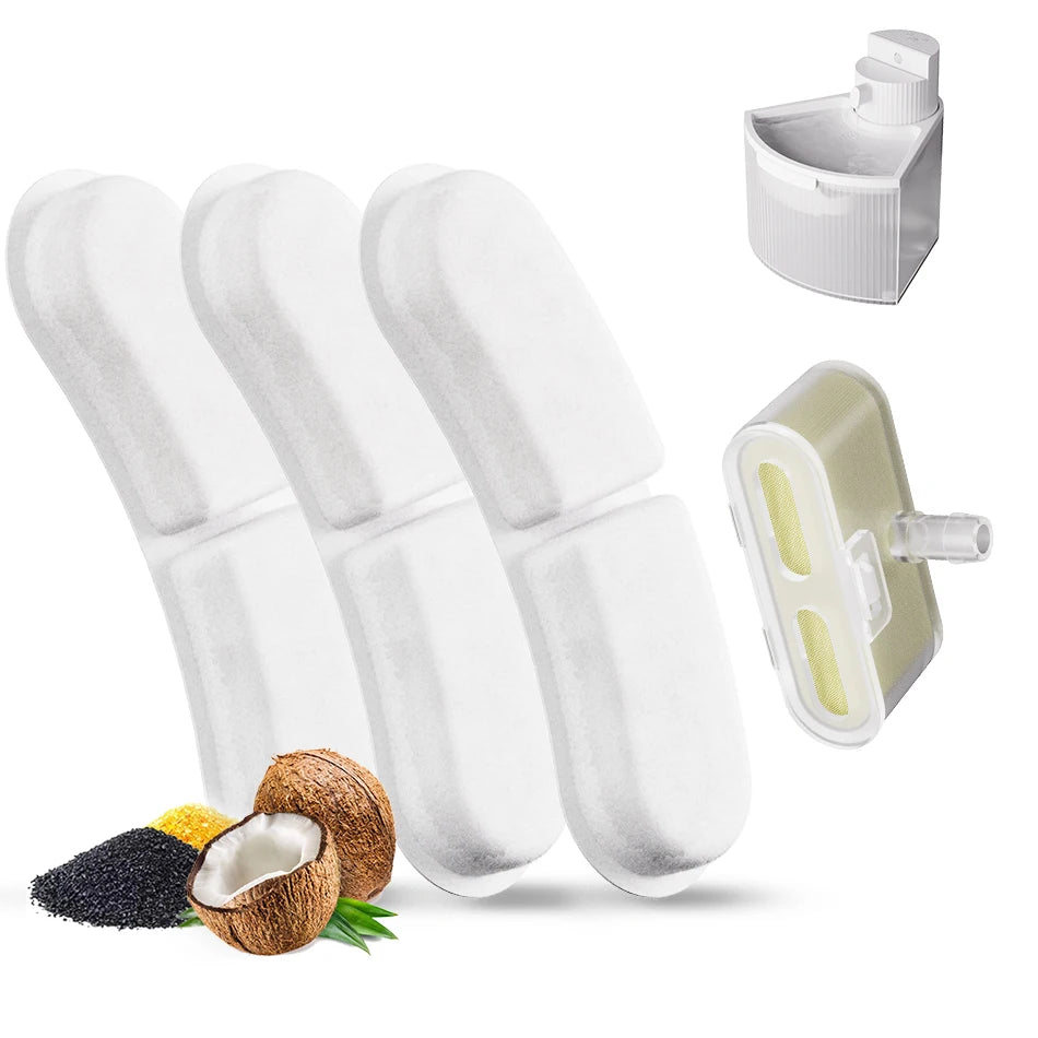 Cat Water Dispenser Replacement Filters - Carbon Sponge Filters for Wireless Pet Fountains