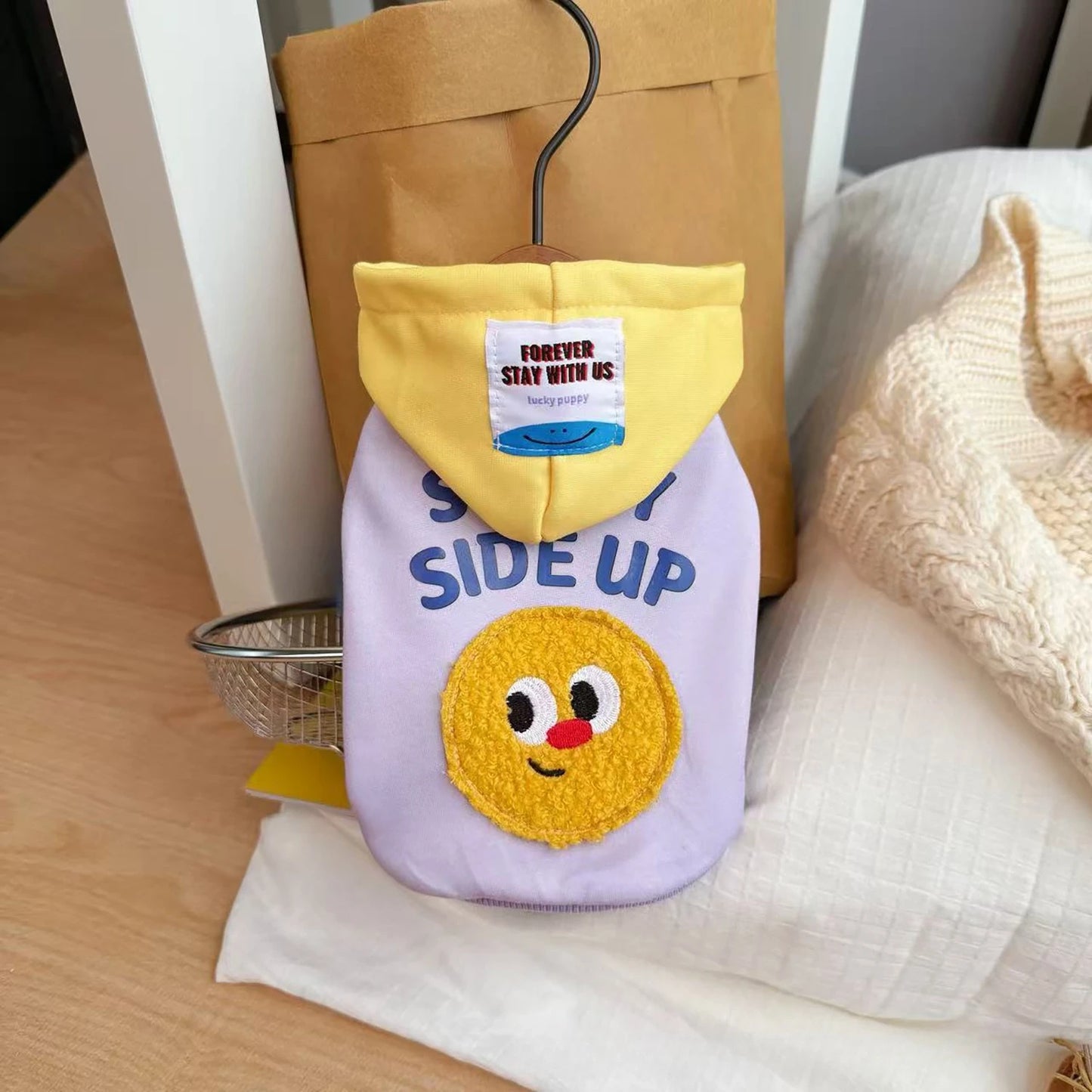 Sweat à capuche smiley pour chiens et chats de petite et moyenne taille