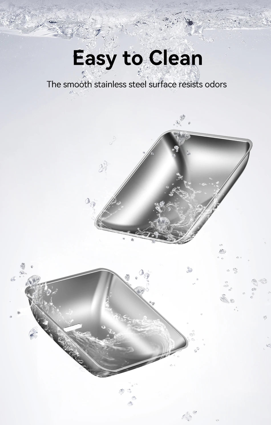 Stainless Steel Feeding & Water Bowl Set for 8.5L Automatic Pet Feeder
