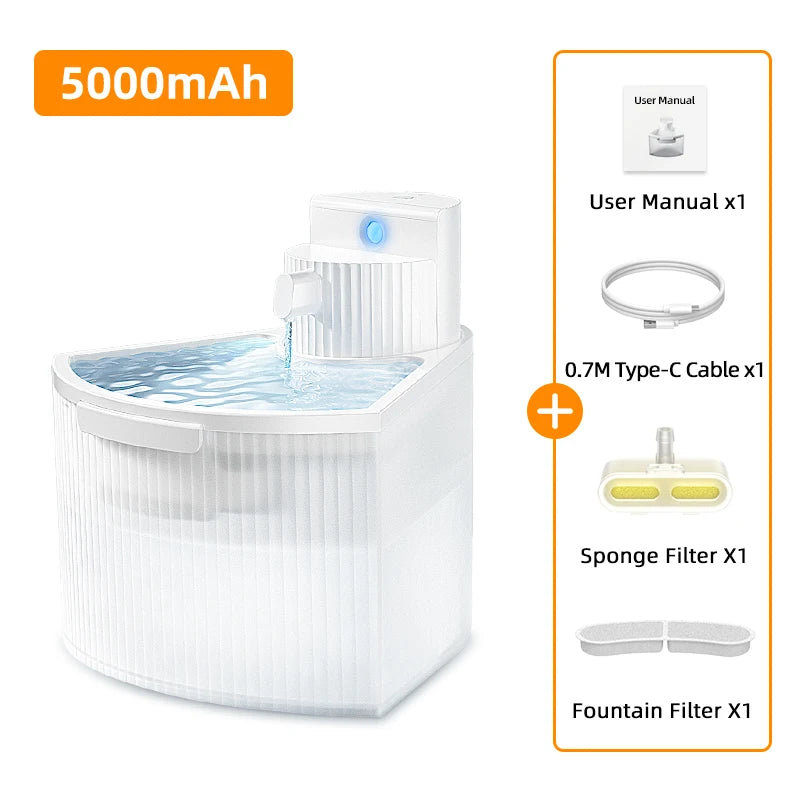 Wireless Smart Cat Water Fountain with Sensor Technology
