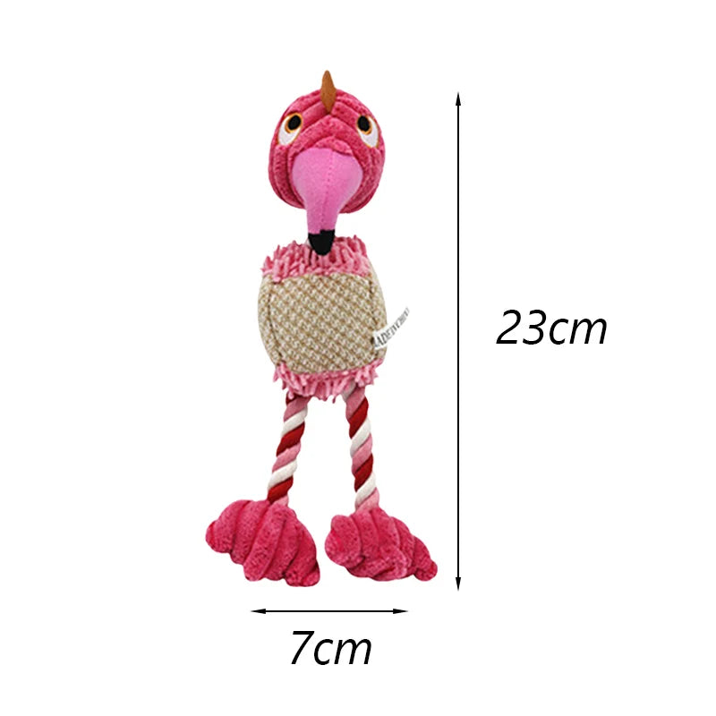 Animal Shaped Squeaky Fleece Chew Toy for Small Dogs